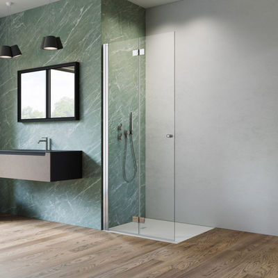 Radaway Nes Brushed Gold Walk-In Shower Enclosure KDD B - Black 800mm - Radaway