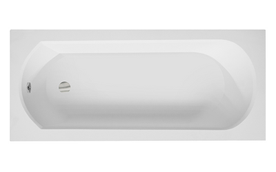 Intrica rectangular acrylic bath with slim 35mm rim, top view