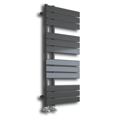 Wellington Premium Towel Radiator - Grey & Black - grey 1126x500mm - Bathroom Store