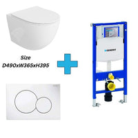Cassiopeia Wall Hung Toilet with Geberit Sigma 112cm Installation Frame and Concealed Cistern - Sigma01 White(included) - Bathroom Store Ireland