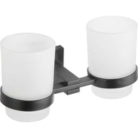 Vane Double Cup For Toothbrushes - Black - Bathroom Store Ireland