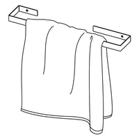 Mokko Wall-mounted hanger for towels - 60 cm - nero - Deante