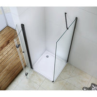 Aero Shower Enclosure 6mm Transparent Glass with a Black Finish Open