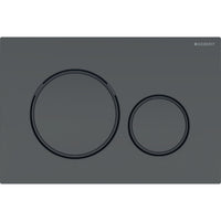 Geberit Sigma 20 Matt Black & Gloss Black Ringed Flush Plate - Geberit