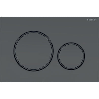 Geberit Sigma 20 Matt Black & Gloss Black Ringed Flush Plate - Geberit