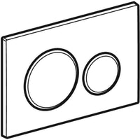Geberit Sigma 20 Matt Black & Gloss Black Ringed Flush Plate - Geberit
