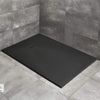 Black Slate Shower Tray with Black Drain Cover