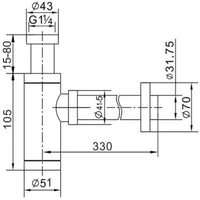 Dimensions of Gold Basin Bottle Trap