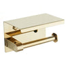  Toilet Roll Holder With a Shelf - Gold 
