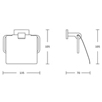 Dimensions of Mexen Zoja Toilet Roll Holder with Cover 