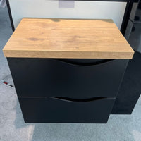 Colorado 60 Matt Black Vanity Unit & Oak Countertop