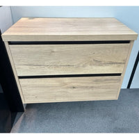 Minnesota 80 Wood Black Vanity Unit & Walnut Countertop