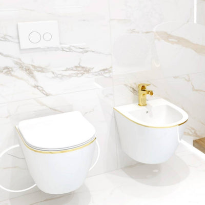 Sofi Gold Line Bidet in Bathroom 