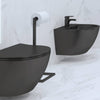 Sinto Black Wall Hung Toilet + Bidet in Bathroom 