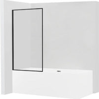 Black Frame Alex 1-Wing Fixed Bath Screen - 700mm - Bathroom Store Ireland