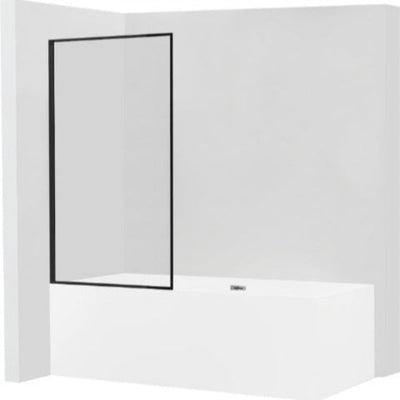 Black Frame Alex 1-Wing Fixed Bath Screen - 700mm - Bathroom Store Ireland