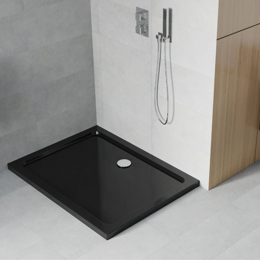 Slim Black Rectangular Shower Tray Bathroom Store Ireland