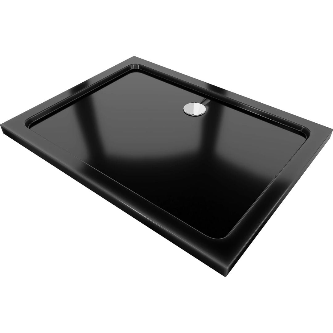 Slim Black Rectangular Shower Tray Bathroom Store Ireland