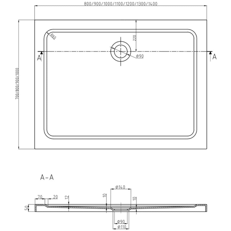 Slim Black Rectangular Shower Tray Bathroom Store Ireland