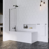 Radaway Idea PNJ II Black Bath Screen in Bathroom