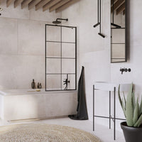 Radaway Idea PNJ II Black Pane Bath Screen in Bathroom
