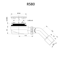 R580 Black Shower Waste - Bathroom Store Ireland
