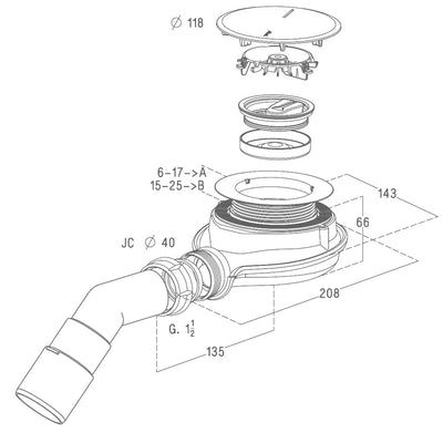 Technical Drawing TBXS Siphon