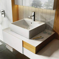 Temisto Ceramic washbasin countertop/wall-mounted - 50x50 cm - white - Deante