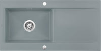 Ceramic sink, 1-bowl with drainer grey matte