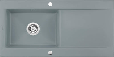 Ceramic sink, 1-bowl with drainer grey matte