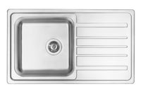 Steel sink, 1-bowl with drainer satin