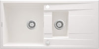 Granite sink, 1.5-bowl with drainer alabaster