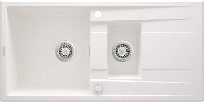 Granite sink, 1.5-bowl with drainer alabaster