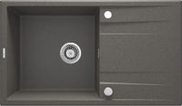 Granite sink, 1-bowl with drainer anthracite metallic