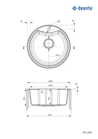 Solis Granite sink 1-bowl - graphite - Deante