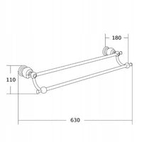 Bathroom Accessories Mexen Estela Double Towel Hanger Mexen