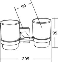 Vane Double Cup For Toothbrushes - Bathroom Store Ireland