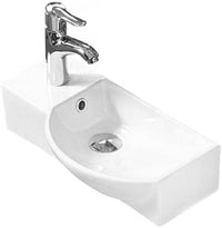 Hugo 450mm Countertop Washbasin - White - Right - Bathroom Store Ireland