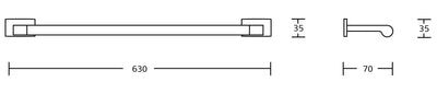Zoja Single Towel Rail - Bathroom Store Ireland
