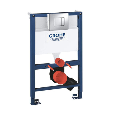 Installation frame Default GROHE Rapid Sl 3-in-1 Set for Wall-Hung Toilet, 0.82 m (Wall Brackets and Skate Cosmopolitan Chrome Flush Plate) Bathroom Store
