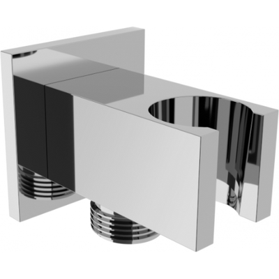 Cube Angled Connection With Holder - Chrome - Bathroom Store Ireland