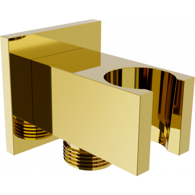 Cube Angled Connection With Holder - Gold - Bathroom Store Ireland
