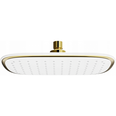 D-49 Head Shower 255x195mm - White/Gold - Bathroom Store Ireland