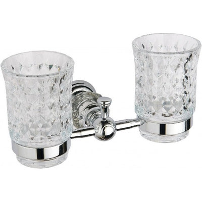 Estela Double Toothbrush Holder - Chrome - Bathroom Store Ireland