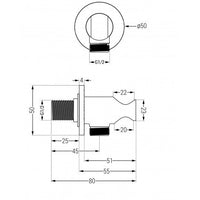 Kai Angled Connection With Holder - Bathroom Store Ireland