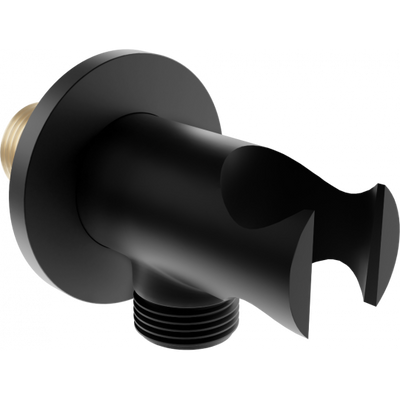 Kai Angled Connection With Holder - Black - Bathroom Store Ireland