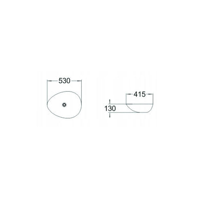 Dimensions For Mexen Lorena Countertop Washbasin