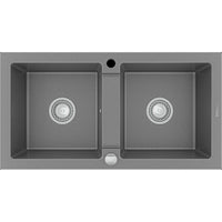 Mario 2-Chamber Granite Sink - Grey - Bathroom Store Ireland