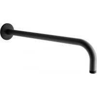 Round Wall Shower Arm, 400mm - Black - Bathroom Store Ireland