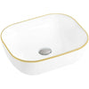 Mexen Rita Countertop Washbasin - White + Gold Lip
